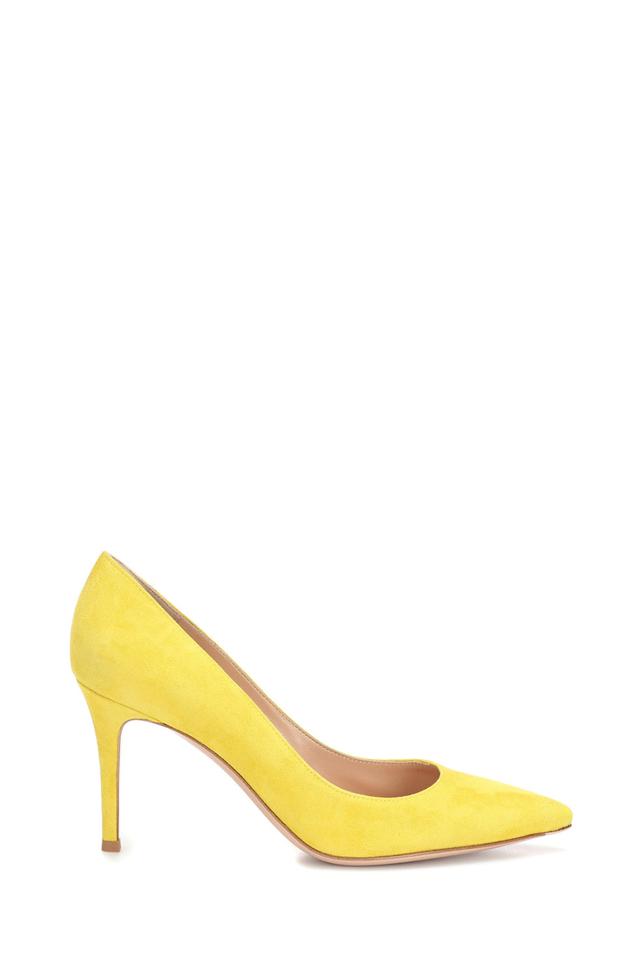 It doesn't get any more classic than these. The iconic 'Gianvito' pump is a signature style. Finished here in a fresh, butter yellow suede and an easy to wear mid-heel. 
